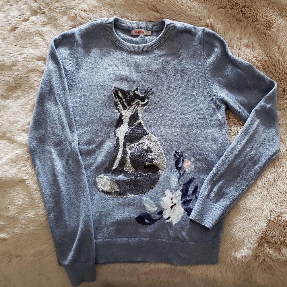 Cath kidston cotton sweater with sequince fox
